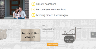 Naambord bestellen bij van Duinen